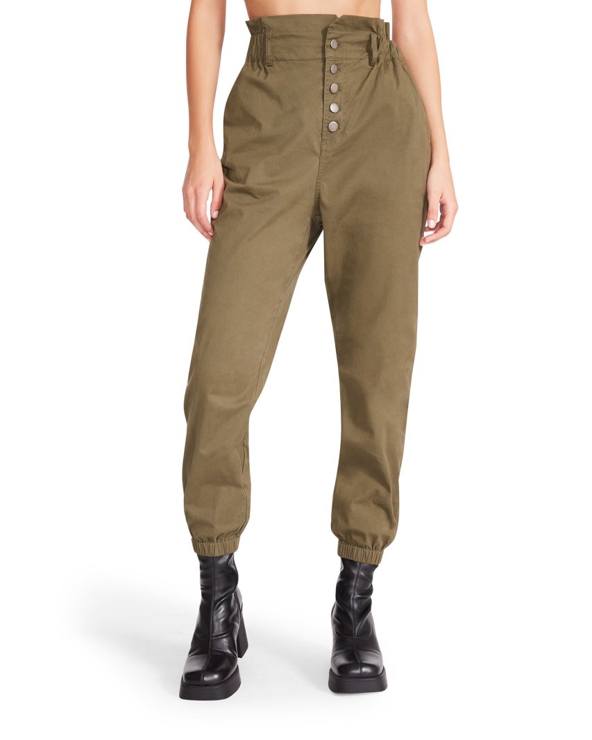 Pantalones Steve Madden Melanie Mujer Verde Oliva | ES ZJE428